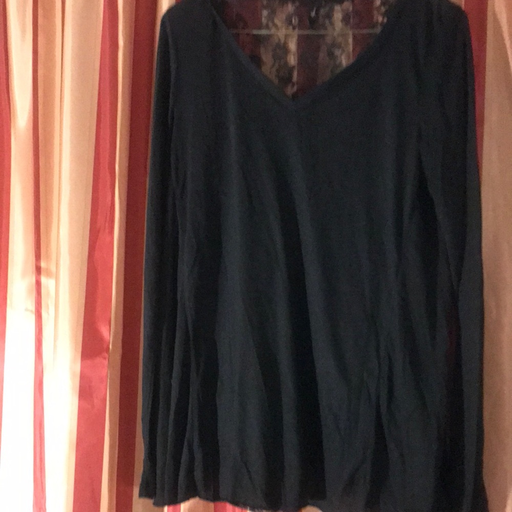 Kylee black blouse sheer back